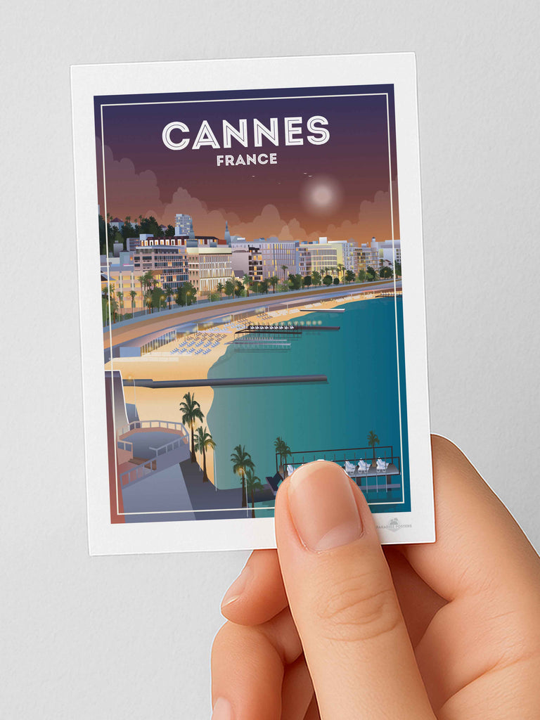 Cannes France Travel Poster Print Fridge Magnet (A7 74 x 105mm) Cannes Europe France