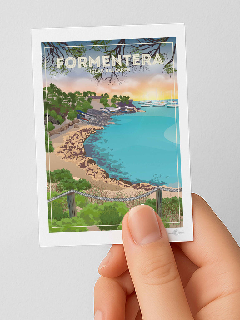 Formentera Travel Poster Print Fridge Magnet (A7 74 x 105mm) Formentera Ibiza Spain