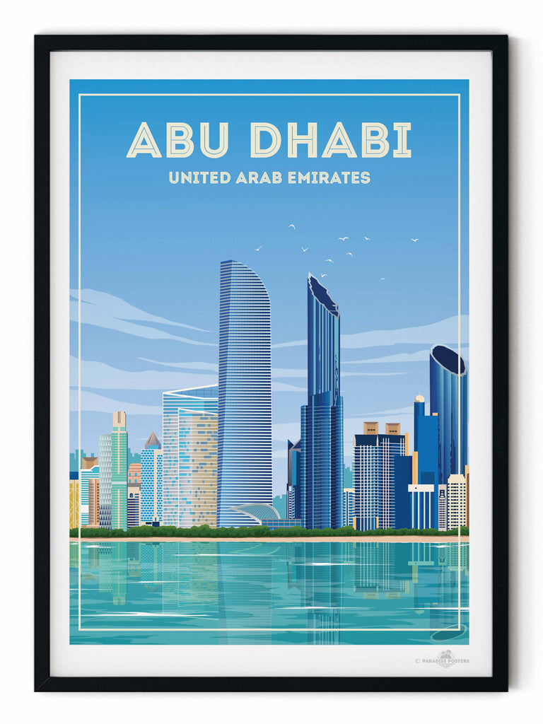 Abu Dhabi Travel Poster Print abu dhabi arabian decor handmade print luxury travel Middle East spt-tagged travel poster wall art