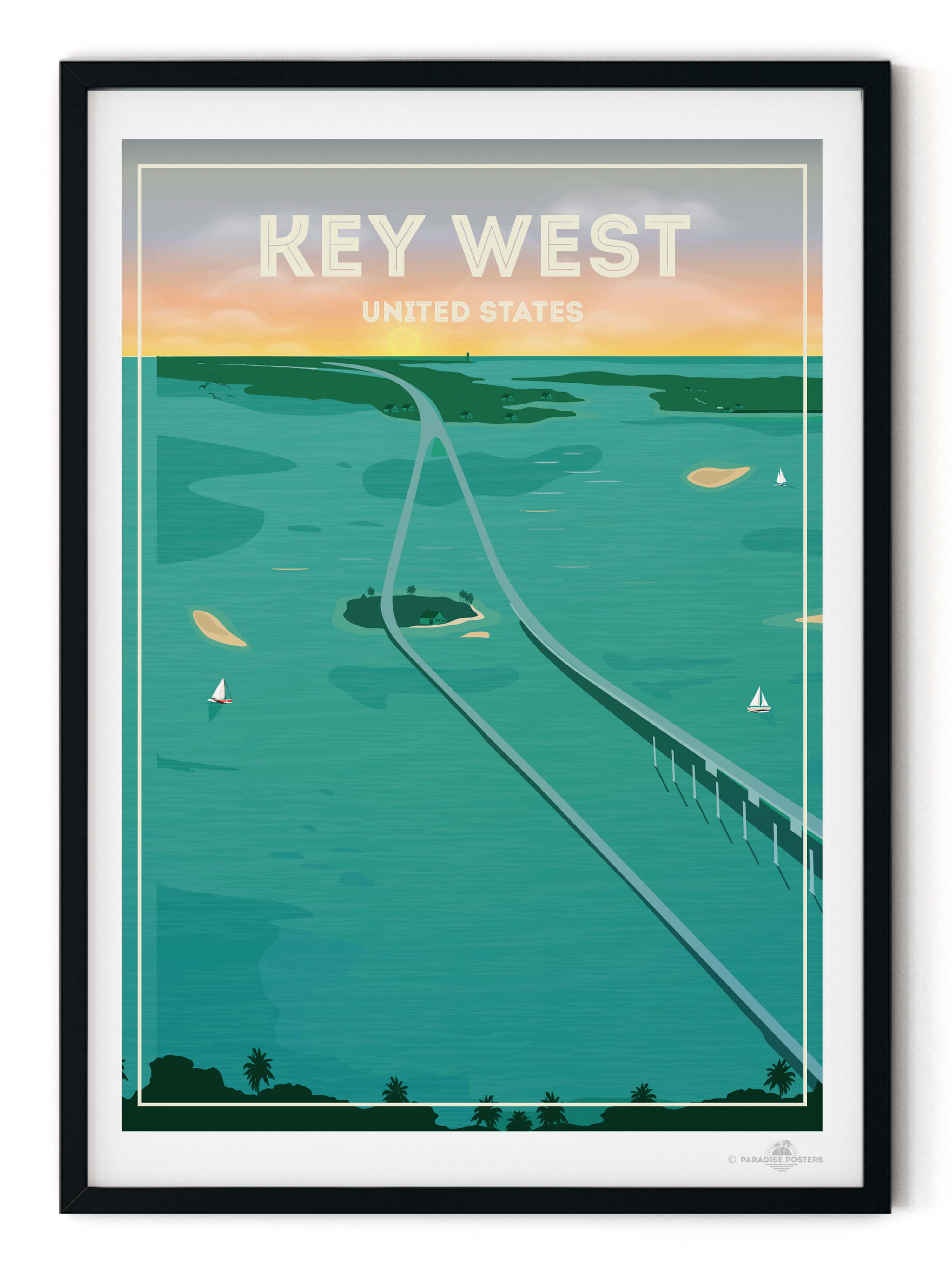 Key Poaster Key West United States Travel Poster Print – Paradise Posters