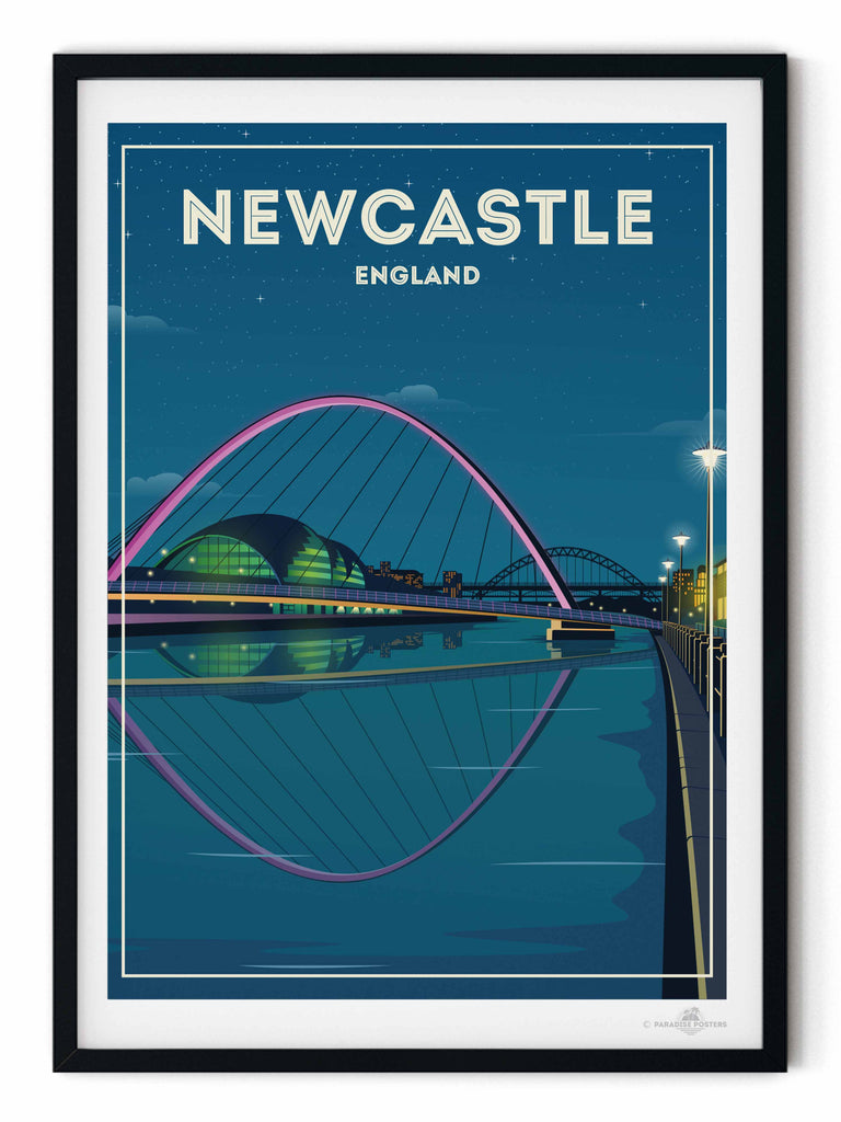 Newcastle England Travel Poster Print England Europe new United Kingdom
