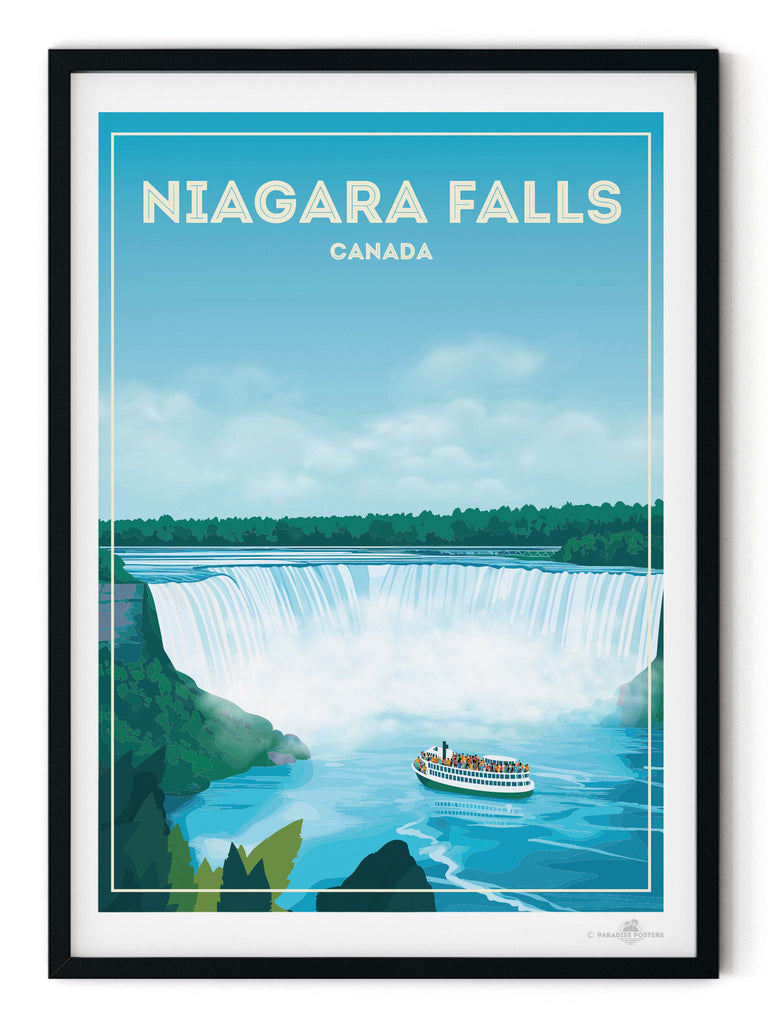 Póster de viaje de las Cataratas del Niágara, Canadá, América del Norte