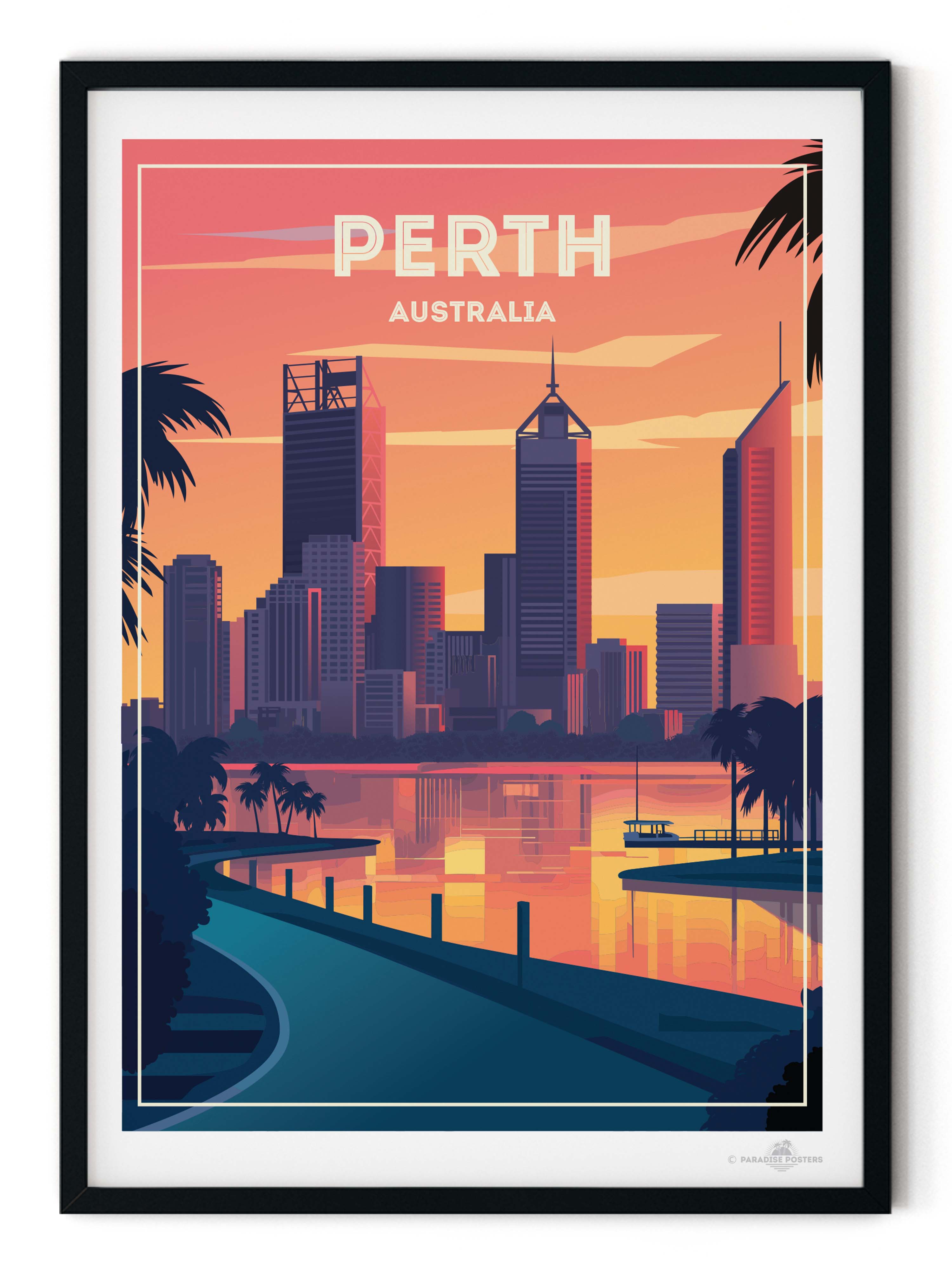 Perth Australia Travel Poster Print – Paradise Posters