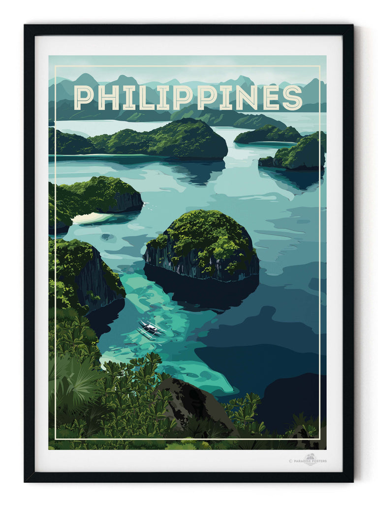 Póster de viaje de Filipinas a Asia
