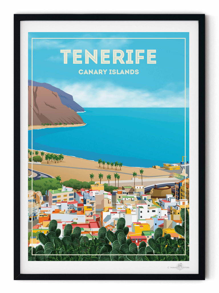 Tenerife Canary Islands Travel Poster Print Canary Islands Europe island decor mid century new retro wall art Spain spt-tagged tenerife poster vintage travel