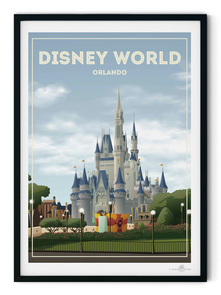Disney World Orlando Travel Poster Print architecture bedroom-wall-art birthday-present bougainvillea british-brand castle-art classic-design coastal disney-world-poster fairytale-art family-room-decor flowers framed gift-for-travelers hillside houses housewarming-gift mediterranean mojacar mountains muted-colours new nostalgic-poster office-wall-art orlando-art pink premium-print rooftops scenic sky sunlight theme-park-art town travel-memories travel-poster vacation-poster village wedding-gift white