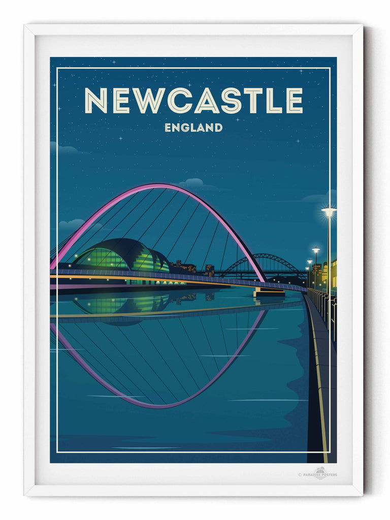 Newcastle England Travel Poster Print England Europe new United Kingdom