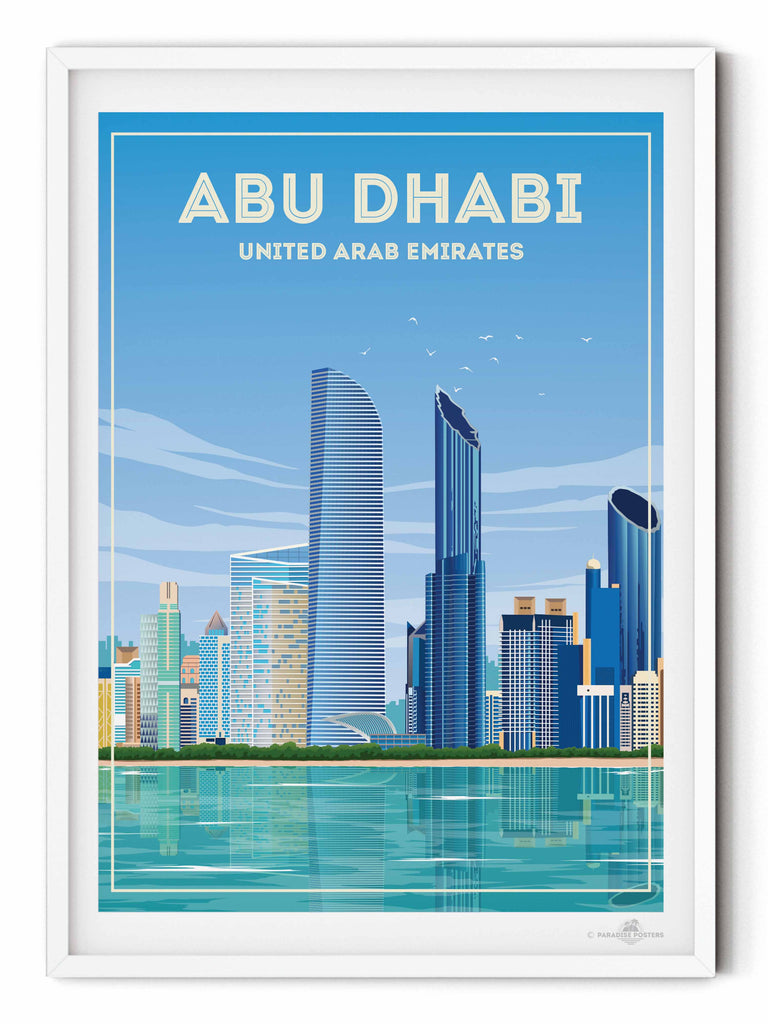 Abu Dhabi Travel Poster Print abu dhabi arabian decor handmade print luxury travel Middle East spt-tagged travel poster wall art
