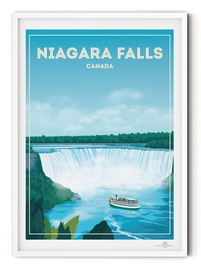 Póster de viaje de las Cataratas del Niágara, Canadá, América del Norte