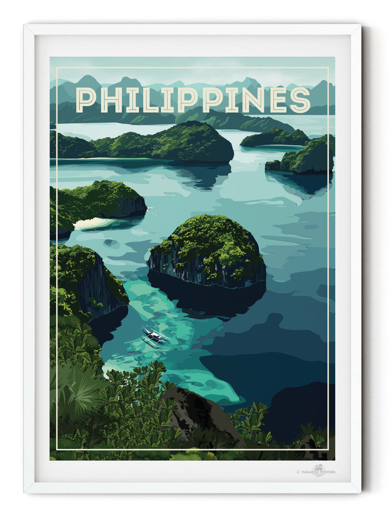 Póster de viaje de Filipinas a Asia