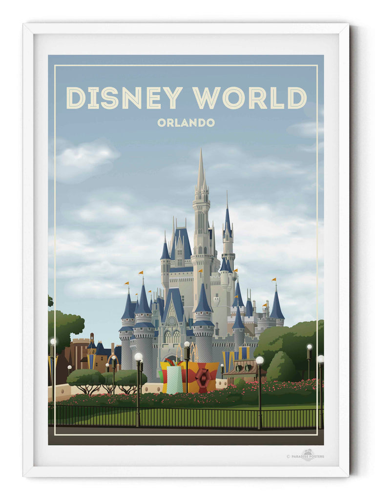 Disney World Orlando Travel Poster Print architecture bedroom-wall-art birthday-present bougainvillea british-brand castle-art classic-design coastal disney-world-poster fairytale-art family-room-decor flowers framed gift-for-travelers hillside houses housewarming-gift mediterranean mojacar mountains muted-colours new nostalgic-poster office-wall-art orlando-art pink premium-print rooftops scenic sky sunlight theme-park-art town travel-memories travel-poster vacation-poster village wedding-gift white