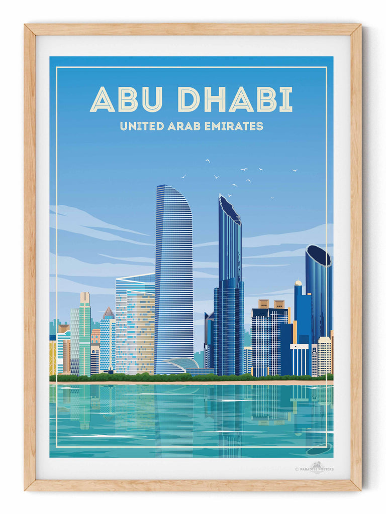 Abu Dhabi Travel Poster Print abu dhabi arabian decor handmade print luxury travel Middle East spt-tagged travel poster wall art