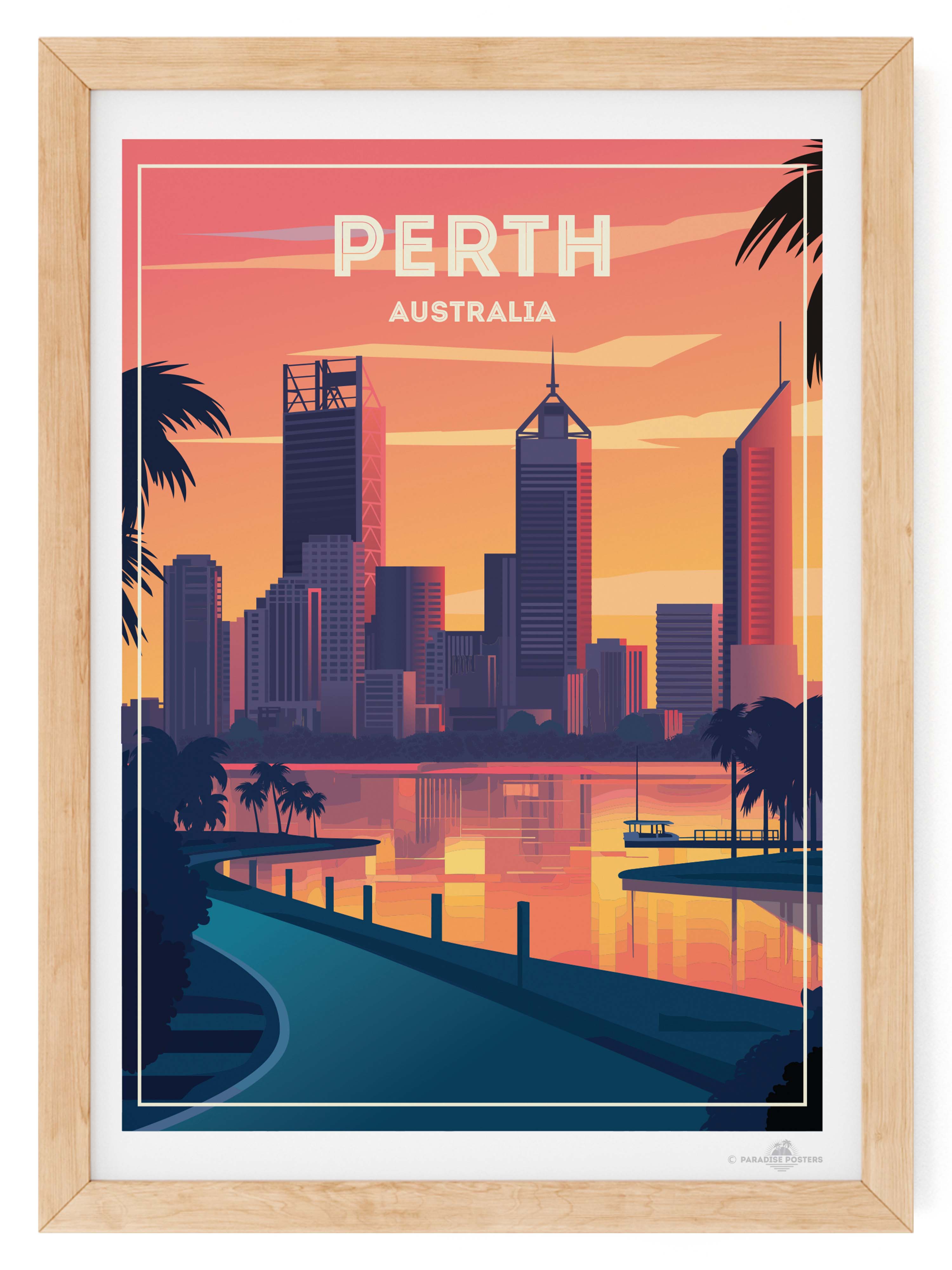 Perth Australia Travel Poster Print – Paradise Posters