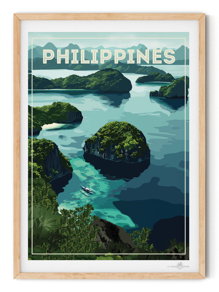 Póster de viaje de Filipinas a Asia