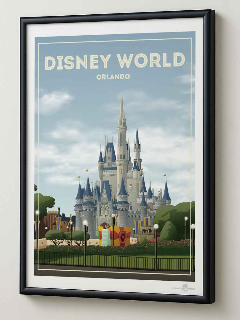 Disney World Orlando Travel Poster Print architecture bedroom-wall-art birthday-present bougainvillea british-brand castle-art classic-design coastal disney-world-poster fairytale-art family-room-decor flowers framed gift-for-travelers hillside houses housewarming-gift mediterranean mojacar mountains muted-colours new nostalgic-poster office-wall-art orlando-art pink premium-print rooftops scenic sky sunlight theme-park-art town travel-memories travel-poster vacation-poster village wedding-gift white
