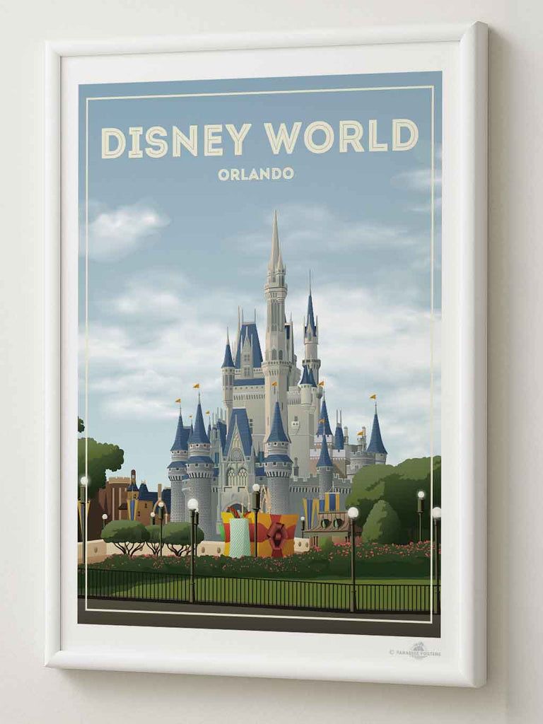 Disney World Orlando Travel Poster Print architecture bedroom-wall-art birthday-present bougainvillea british-brand castle-art classic-design coastal disney-world-poster fairytale-art family-room-decor flowers framed gift-for-travelers hillside houses housewarming-gift mediterranean mojacar mountains muted-colours new nostalgic-poster office-wall-art orlando-art pink premium-print rooftops scenic sky sunlight theme-park-art town travel-memories travel-poster vacation-poster village wedding-gift white