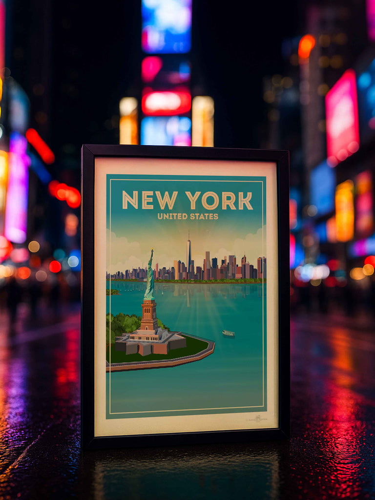 New York City Travel Poster Print America New York New York City north america United States