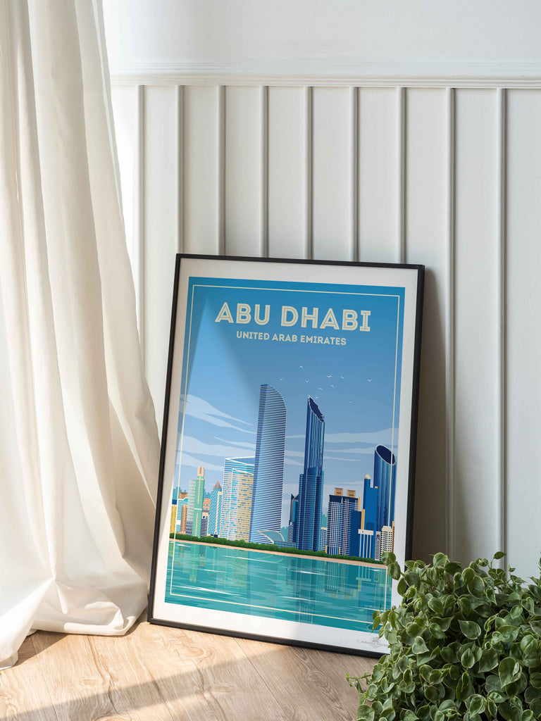 Abu Dhabi Travel Poster Print abu dhabi arabian decor handmade print luxury travel Middle East spt-tagged travel poster wall art