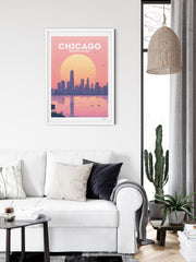 Affiche de voyage de Chicago aux États-Unis