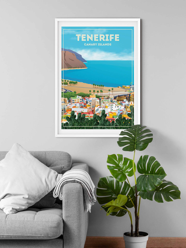 Tenerife Canary Islands Travel Poster Print Canary Islands Europe island decor mid century new retro wall art Spain spt-tagged tenerife poster vintage travel