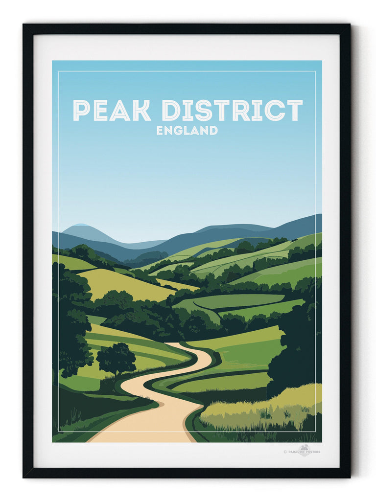 Peak District England Travel Poster Print England Europe