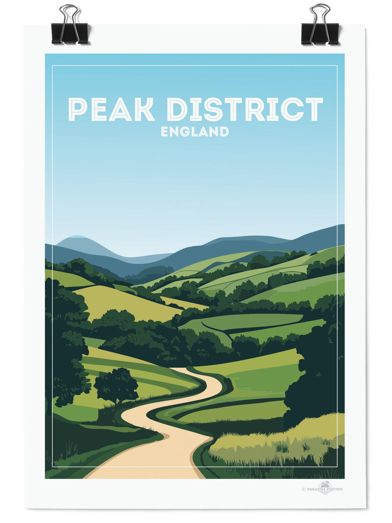 Peak District England Travel Poster Print England Europe