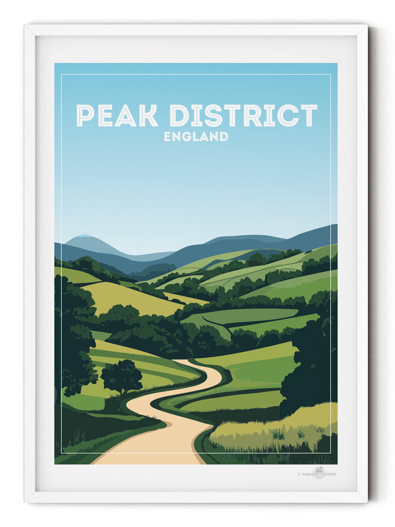 Peak District England Travel Poster Print England Europe