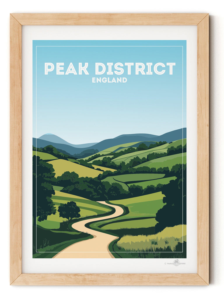 Peak District England Travel Poster Print England Europe
