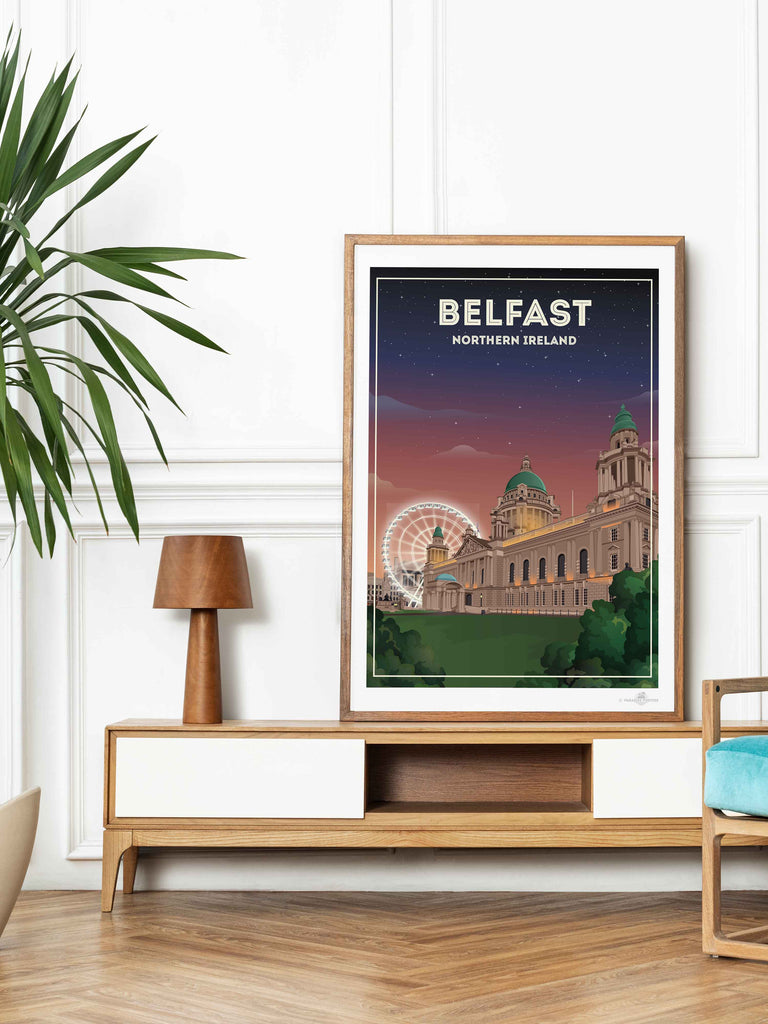 Belfast Northern Ireland Travel Poster Print Belfast new Northern Ireland