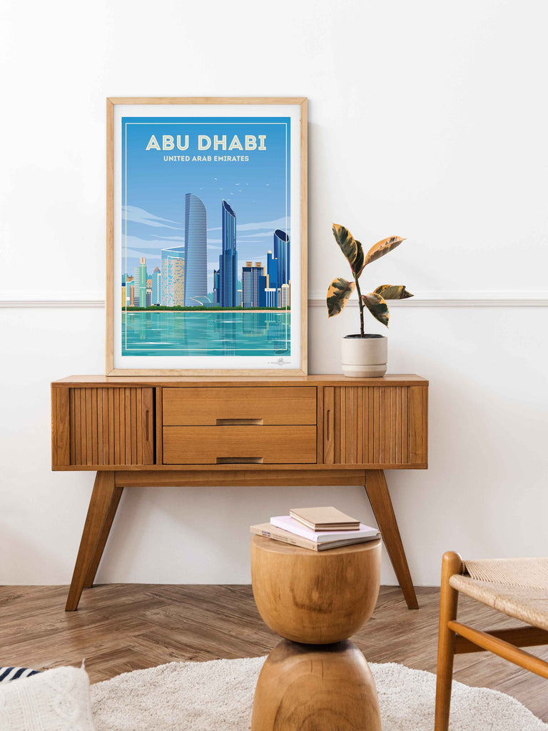 Abu Dhabi Travel Poster Print abu dhabi arabian decor handmade print luxury travel Middle East new spt-tagged travel poster wall art