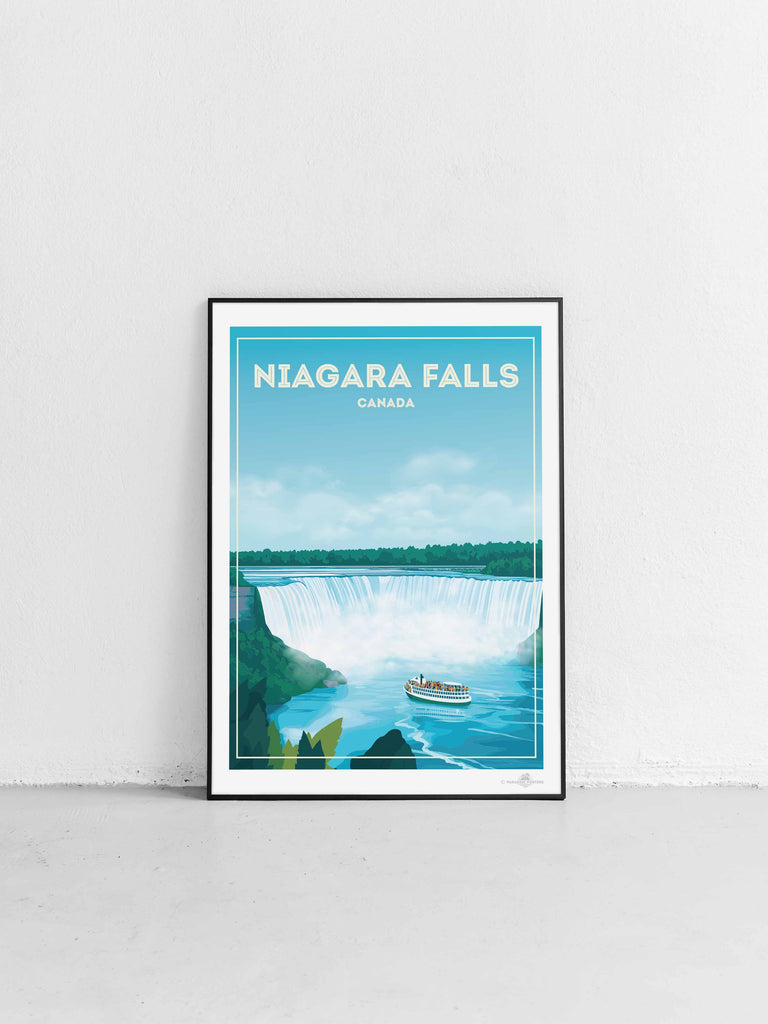Póster de viaje de las Cataratas del Niágara, Canadá, América del Norte