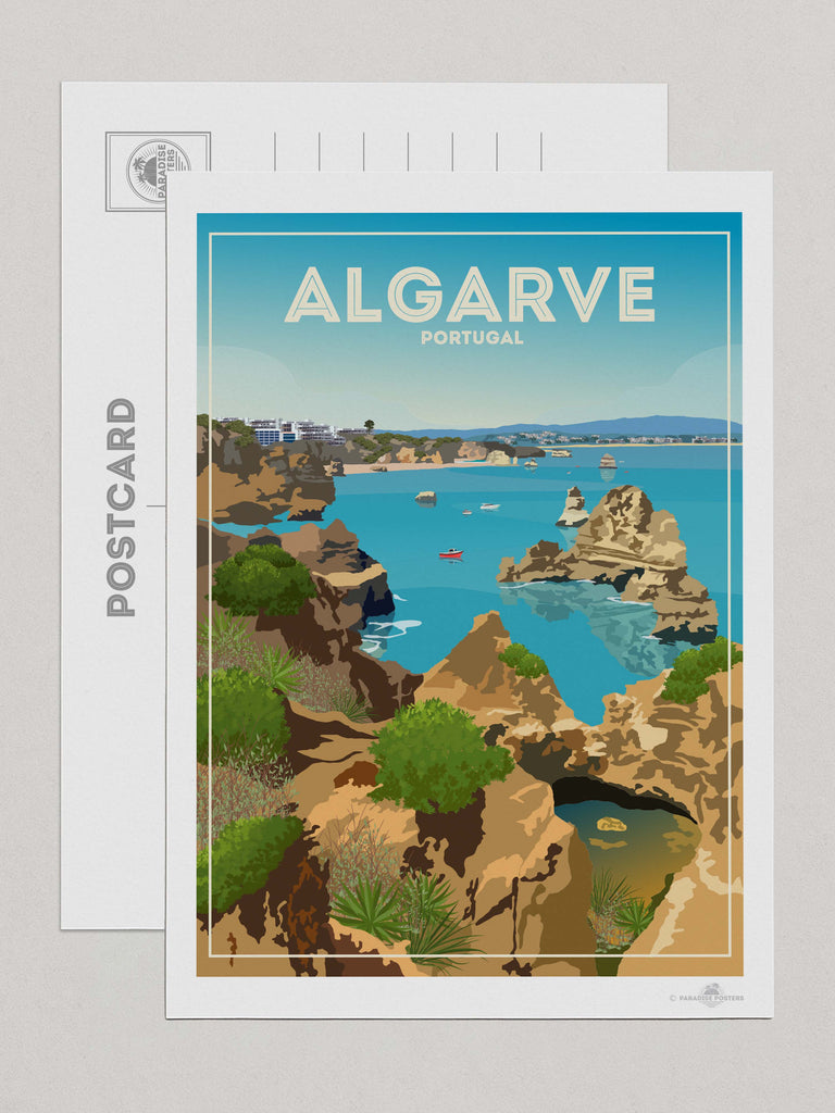Algarve Portugal Travel Poster Print Postcard (A5 148 x 210mm) Algarve Europe Portugal
