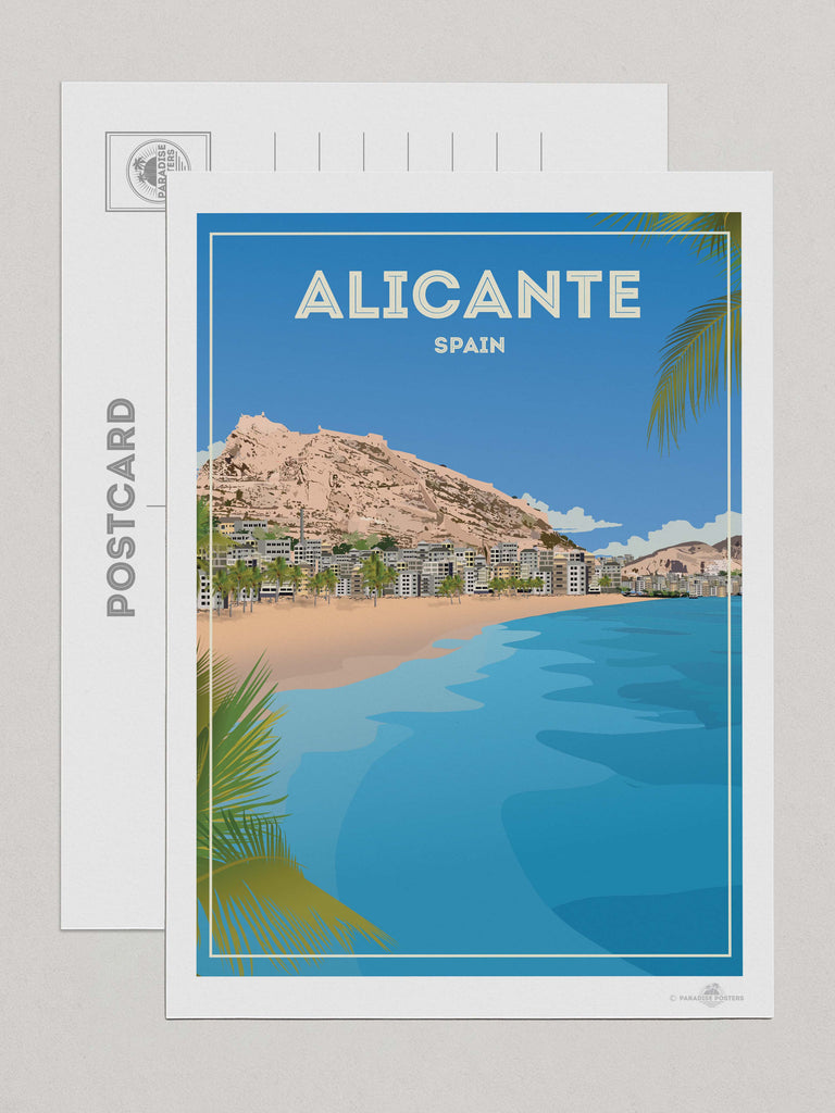 Alicante Spain Travel Poster Print Postcard (A5 148 x 210mm) Europe Spain