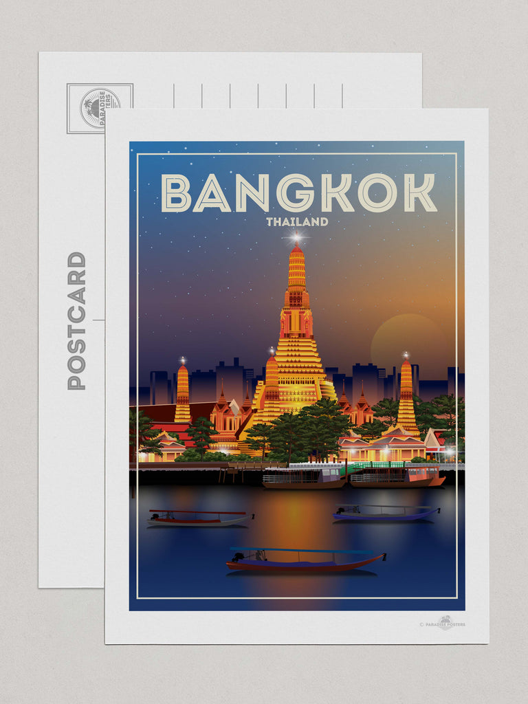 Bangkok Thailand Travel Poster Print Postcard (A5 148 x 210mm) Asia Bangkok Thailand