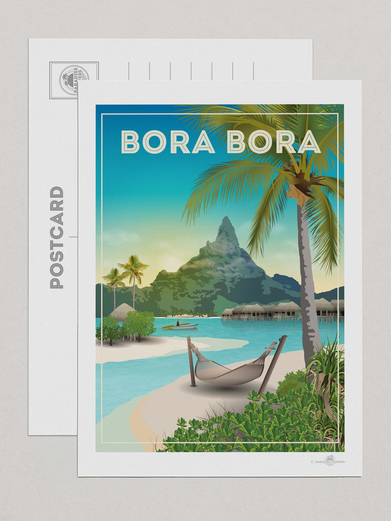 Bora Bora Travel Poster Print Postcard (A5 148 x 210mm) Bora Bora