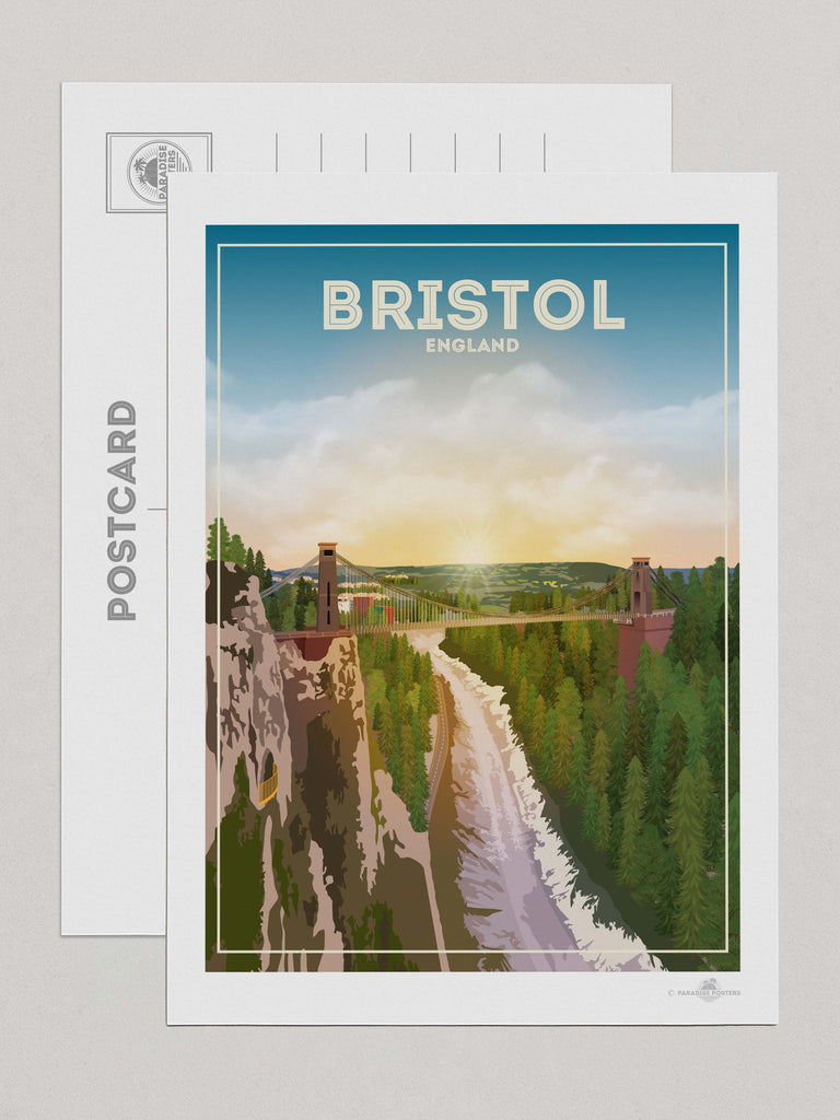 Bristol England Travel Poster Print Postcard (A5 148 x 210mm) Bristol England Europe United Kingdom