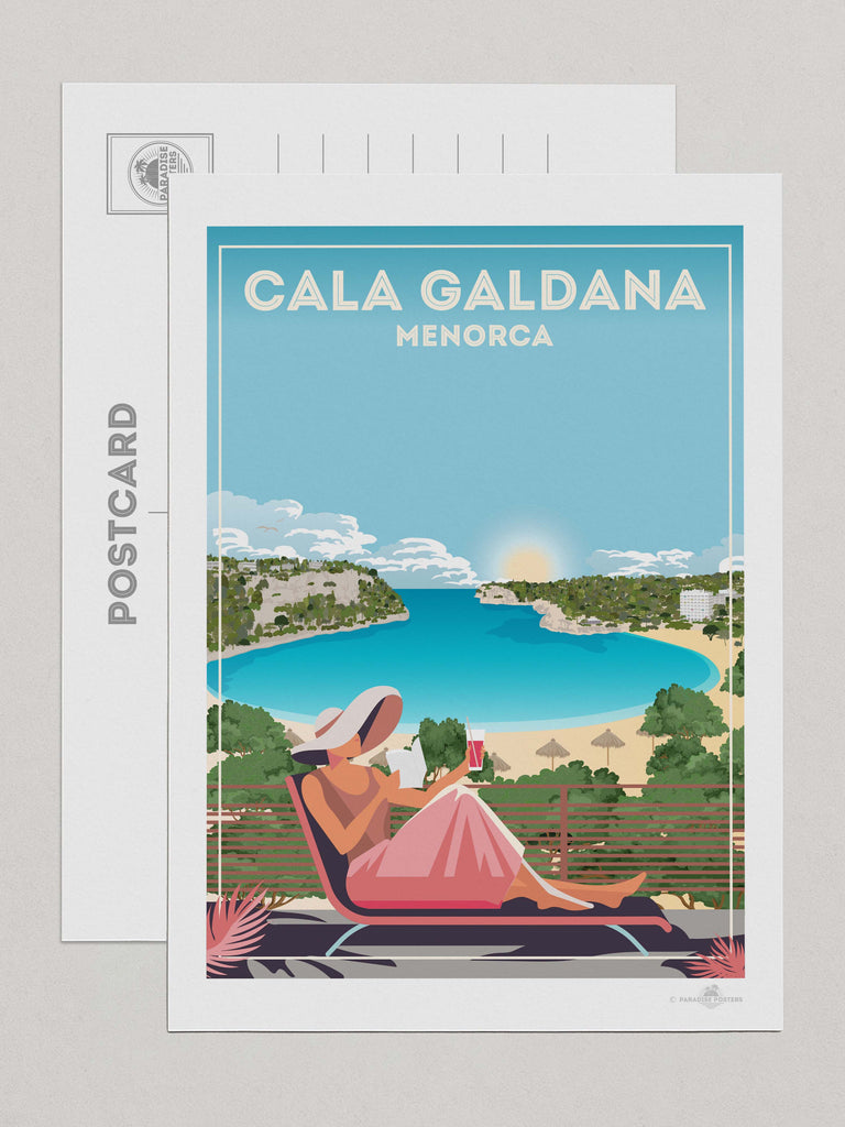 Cala Galdana Menorca Travel Poster Print Postcard (A5 148 x 210mm) Cala Galdana hello Menorca Spain