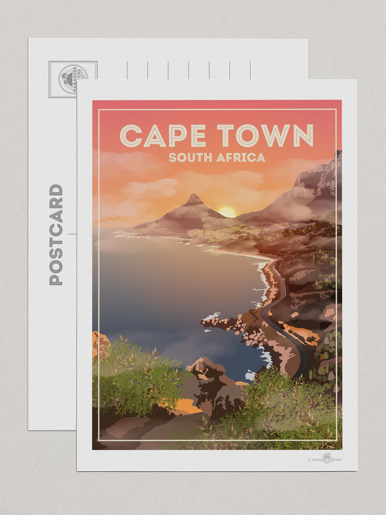 Cape Town Travel Poster Print Postcard (A5 148 x 210mm) Africa Cape town South Africa