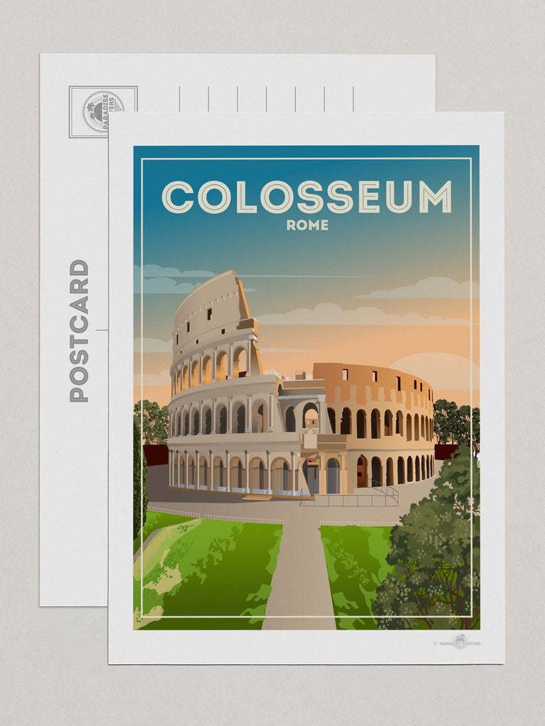 Colosseum Rome Travel Poster Print Postcard (A5 148 x 210mm) Colosseum Europe Italy Rome