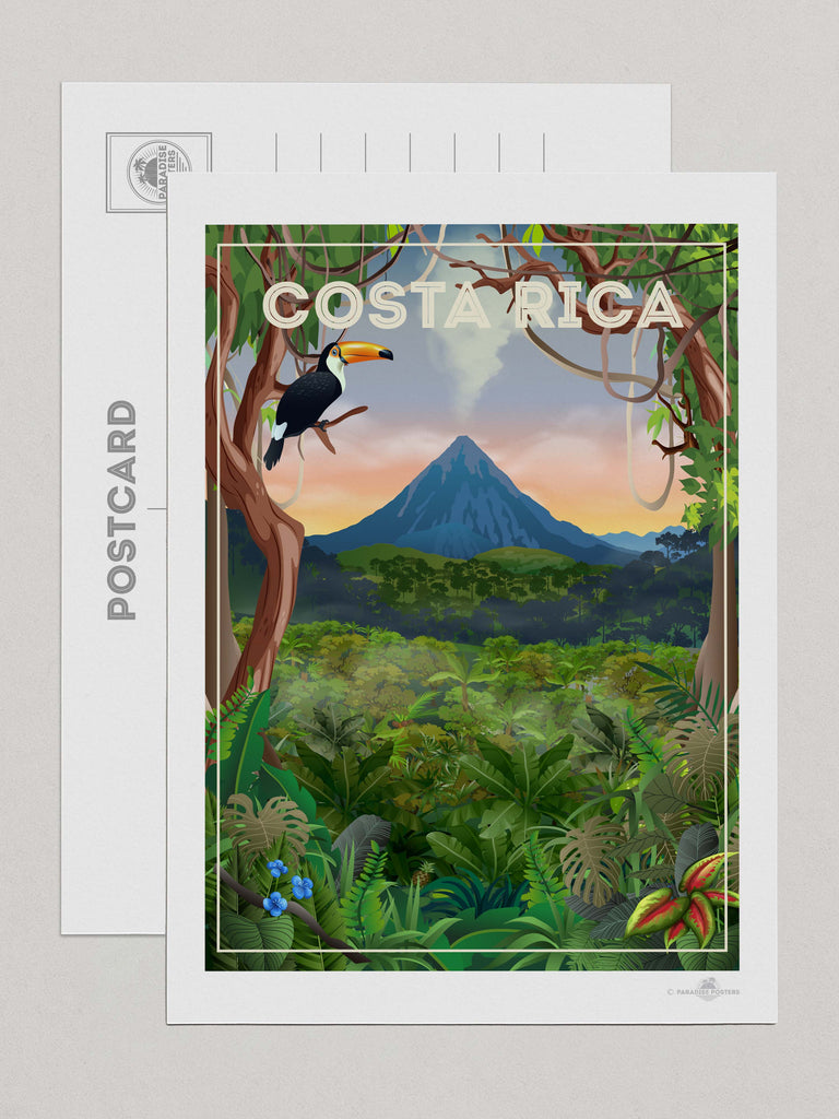 Costa Rica Travel Poster Print Postcard (A5 148 x 210mm) Costa Rica north america
