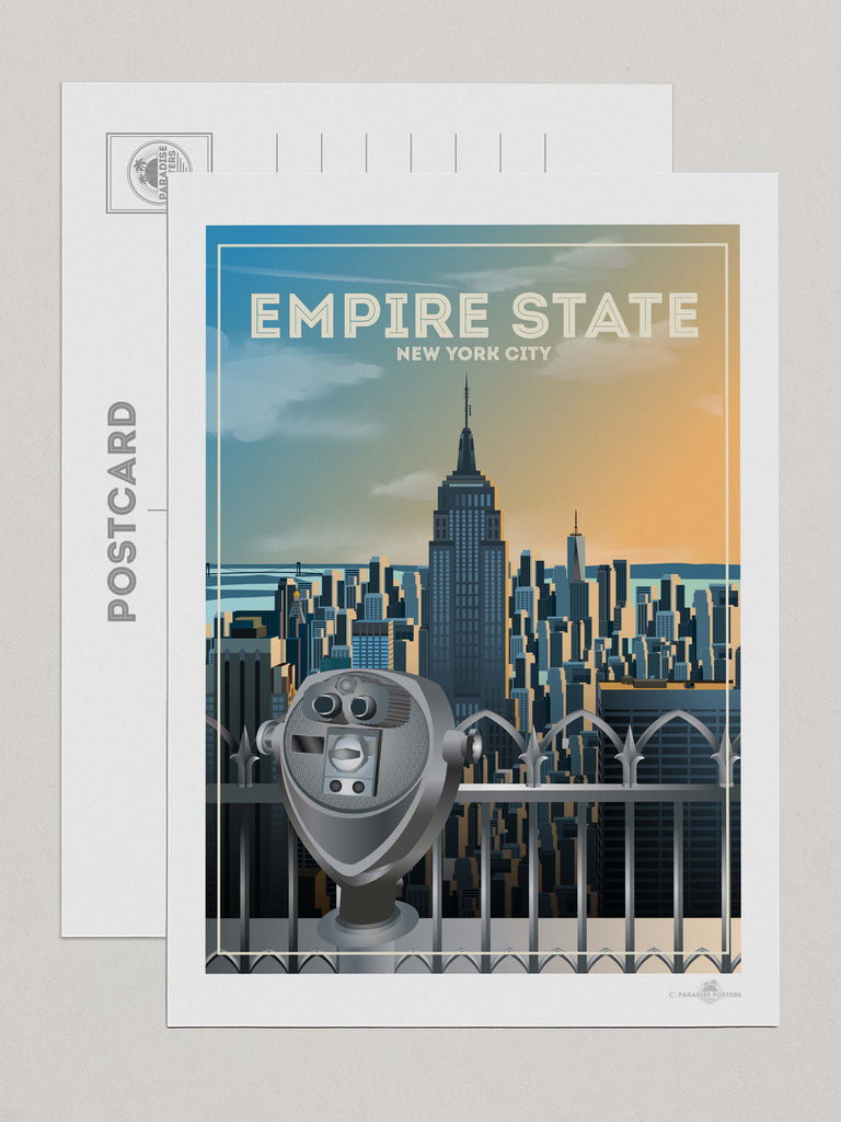 Empire State "New York - New York" Travel Poster Print Postcard (A5 148 x 210mm) America Empire State New York New York City north america United States