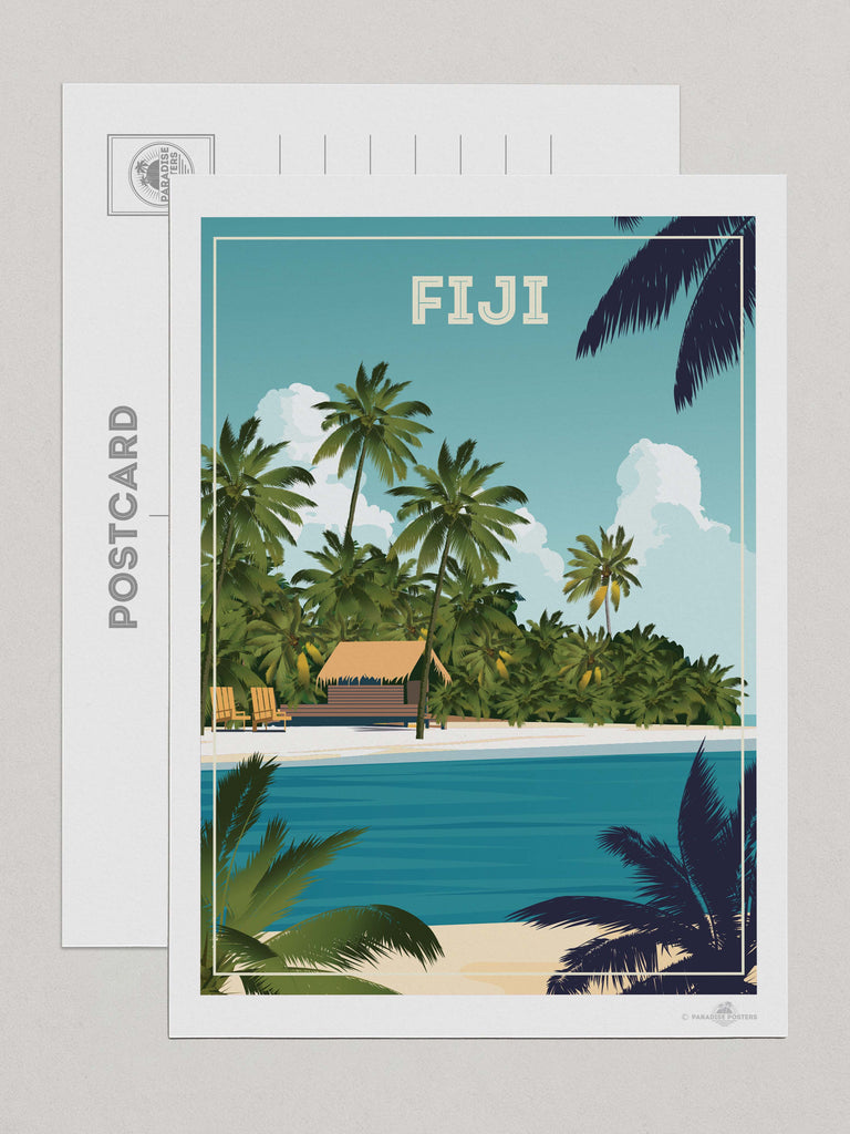 Fiji Travel Poster Print Postcard (A5 148 x 210mm) oceania