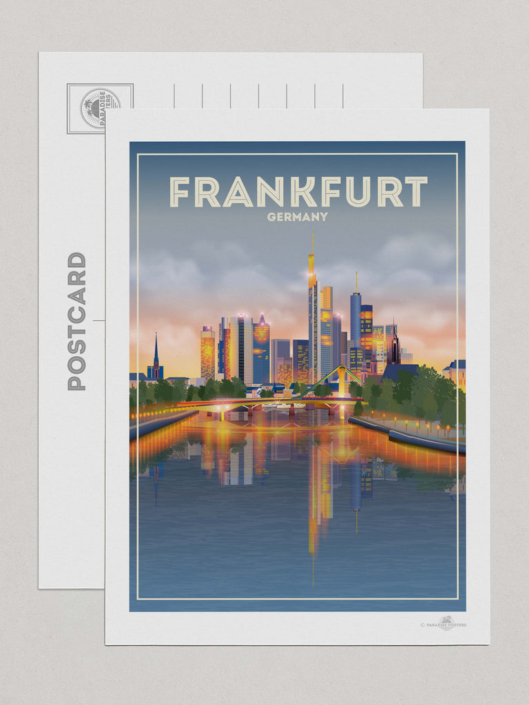 Frankfurt Germany Travel Poster Print Postcard (A5 148 x 210mm) Europe Frankfurt Germany
