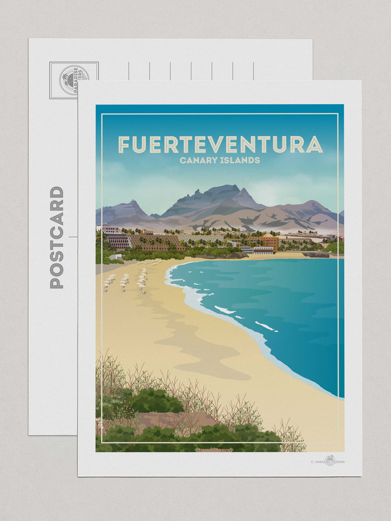 Fuerteventura Canary Island Travel Poster Print Postcard (A5 148 x 210mm) Canary Islands Fuerteventura