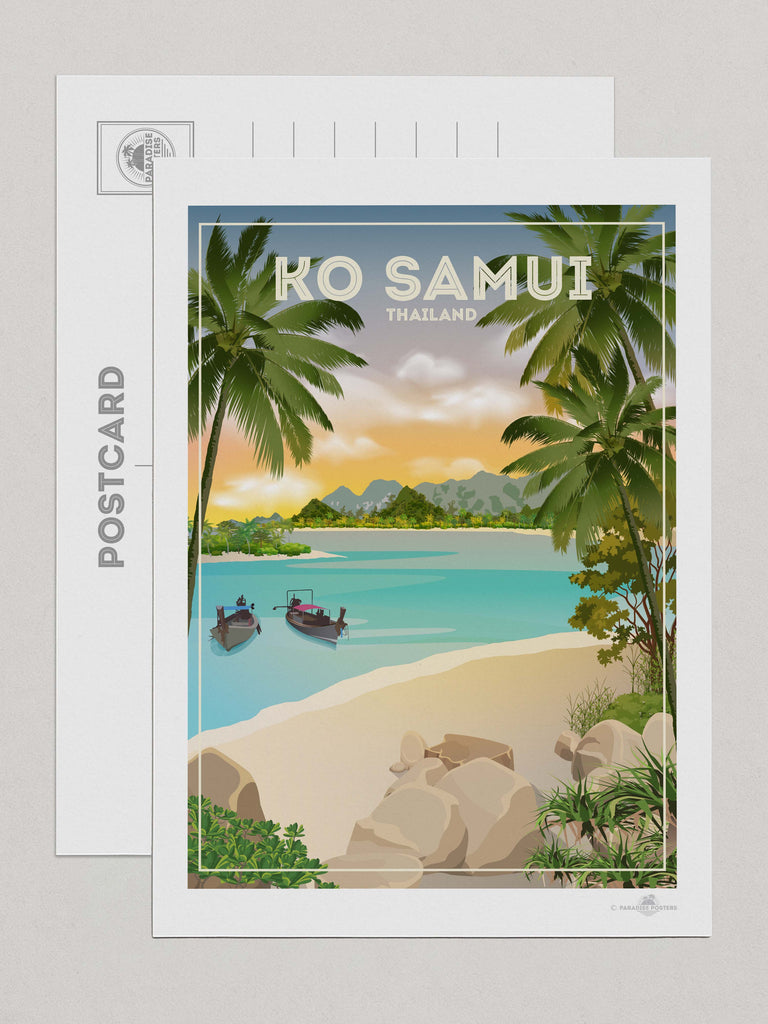 Ko Samui Thailand Travel Poster Print Postcard (A5 148 x 210mm) Asia Thailand