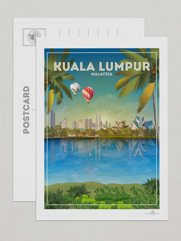 Kuala Lumpur Malaysia Travel Poster Print Postcard (A5 148 x 210mm) Asia Kuala Lumpur Malaysia