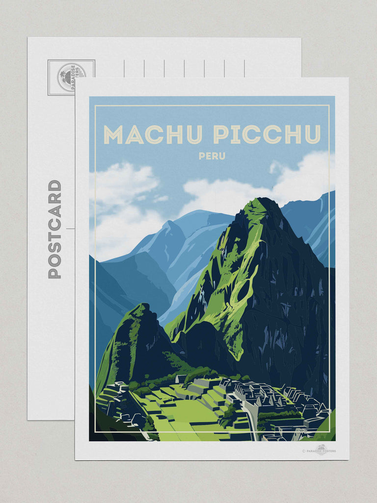 Machu Picchu Peru Travel Poster Print Postcard (A5 148 x 210mm) peru south america