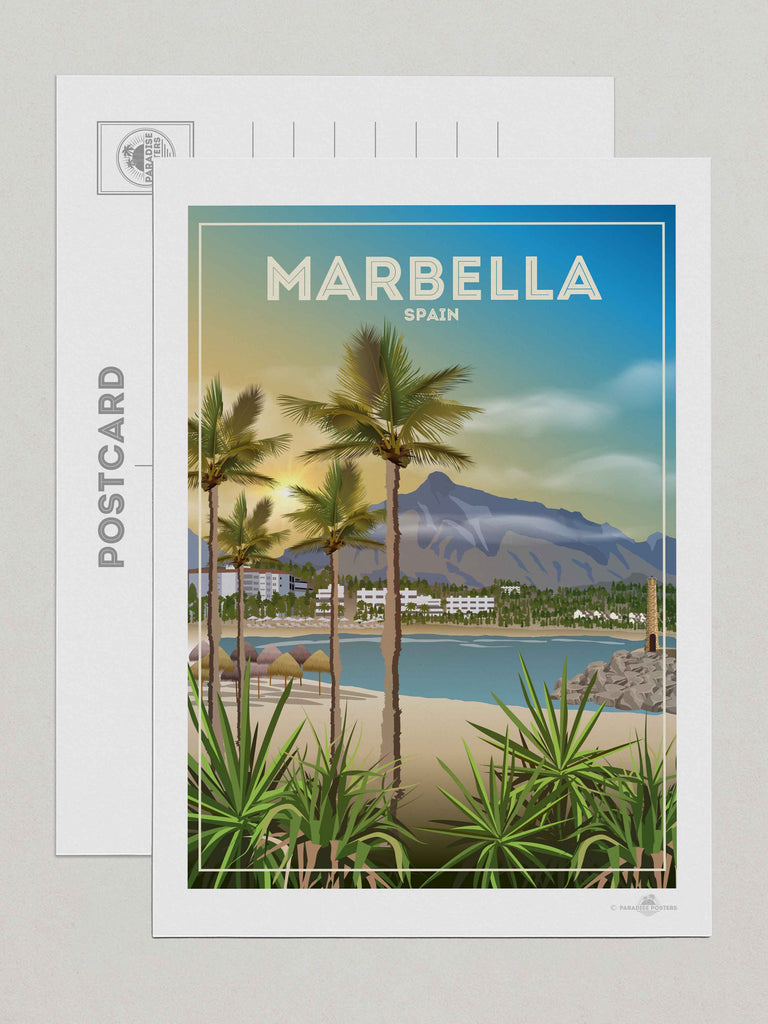 Marbella Spain Travel Poster Print Postcard (A5 148 x 210mm) Europe Spain