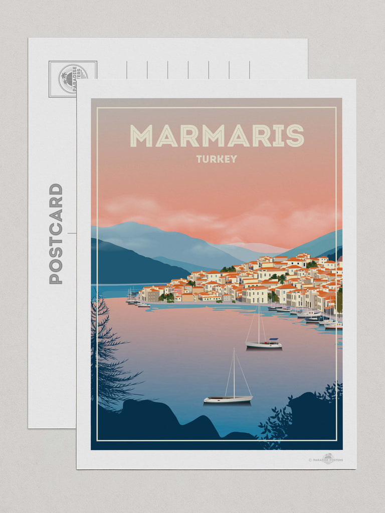 Marmaris Turkey Travel Poster Print Postcard (A5 148 x 210mm) Europe Turkey