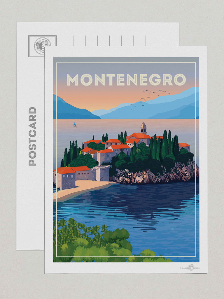 Montenegro Travel Poster Print Postcard (A5 148 x 210mm) Europe